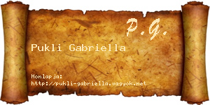 Pukli Gabriella névjegykártya